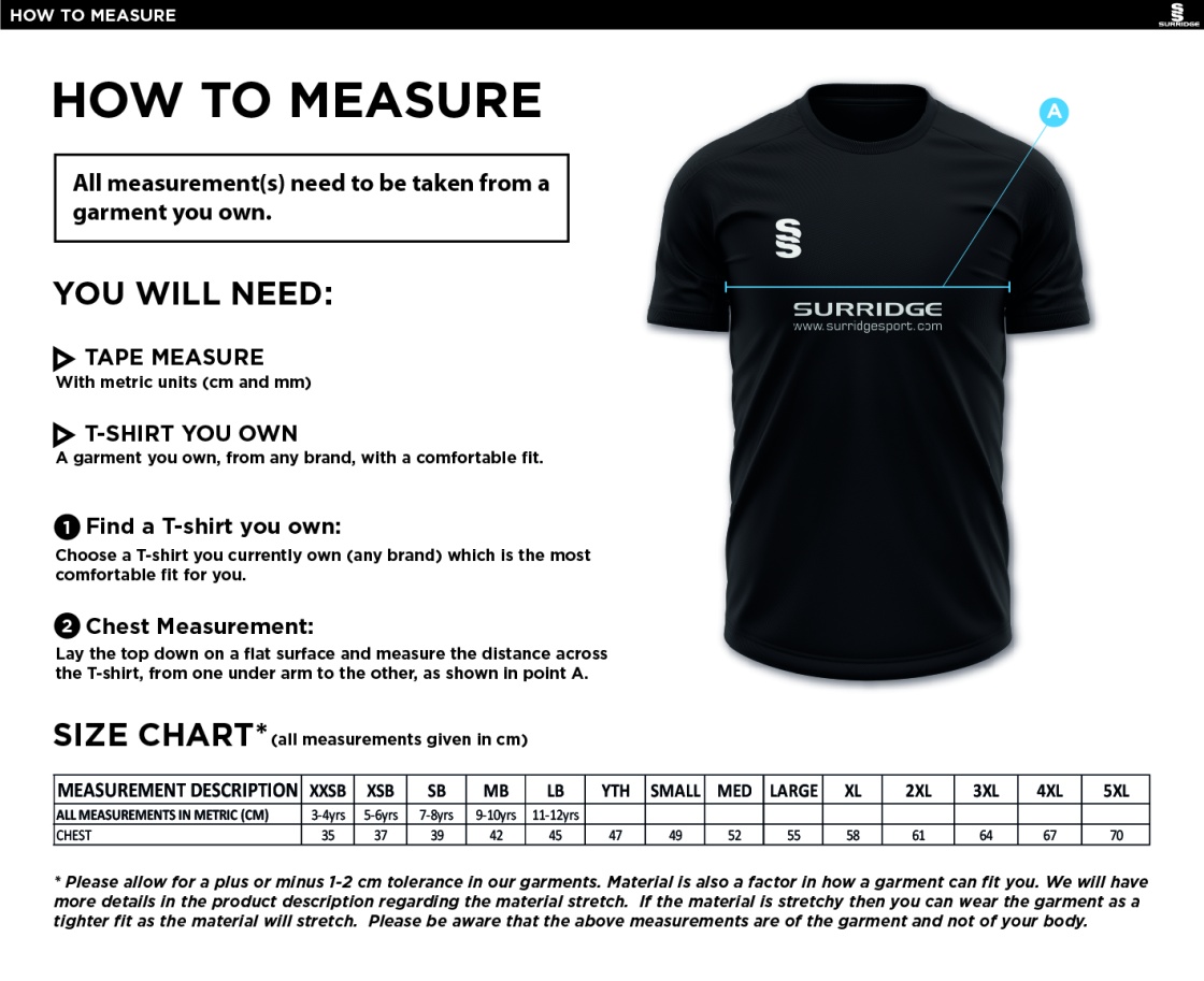 Wendron Gordon - Dual Games Shirt : Bottle - Size Guide