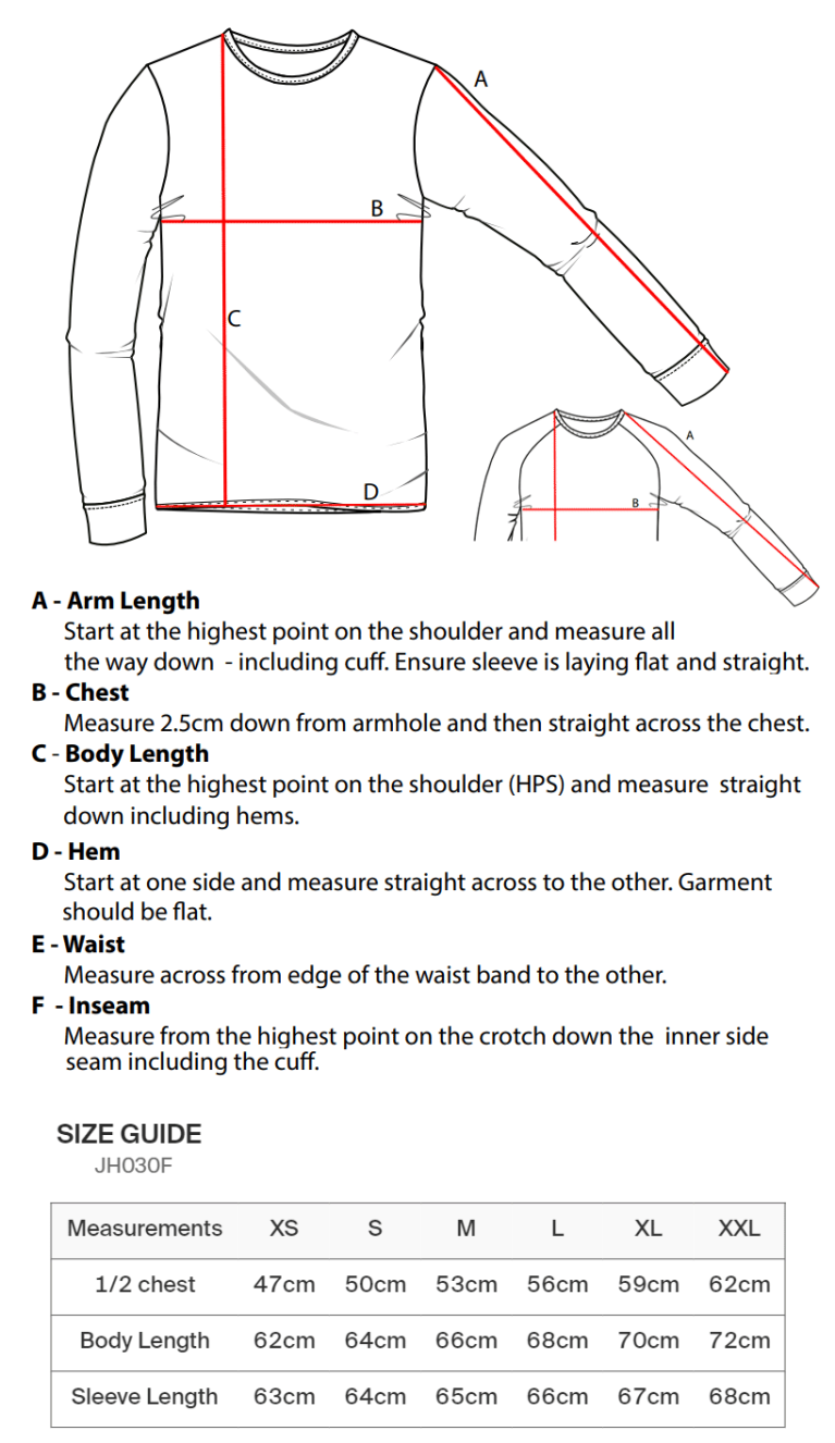 THOMAS COOKE HOUSE WOMENS SWEATSHIRT - Size Guide